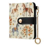 Yuiboo Colorful Sea Creature Ocean - Cartera plegable para mujer, cierre magnético compacto único como regalo, Estampado de caballo vintage, one size, Art Deco