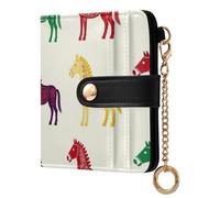 Yuiboo Colorful Sea Creature Ocean - Cartera plegable para mujer, cierre magnético compacto único como regalo, Arte escandinavo de caballos, one size, Art Deco
