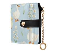 Yuiboo Colorful Sea Creature Ocean - Cartera plegable para mujer, cierre magnético compacto único como regalo, Arte de patito primaveral, one size, Art Deco