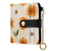 Yuiboo Colorful Star Floral - Cartera clásica plegable portátil compacta con cierre magnético para viajes diarios, Girasol naranja crema, one size, Art Deco