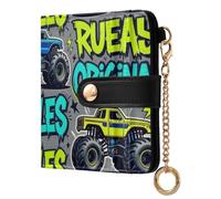 Yuiboo Dog Face Paw - Cartera plegable para mujer, práctica y compacta con bloqueo RFID como regalo, Coloridos monstruos Truck Graffiti, one size, Art Deco