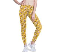 Yuiboo Egg Caution - Pantalones de yoga sexuales amarillos para mujer, leggings de baile para mujer, Varios colores, Small