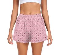 Yuiboo Heart Swirl - Pantalones cortos deportivos para mujer, con cintura elástica, Remolino de corazón, M