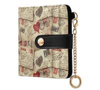 Yuiboo Love Letter - Cartera plegable para mujer, impermeable, de piel sintética, para uso diario, para hombres y mujeres