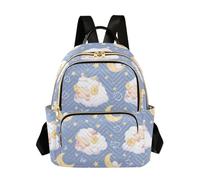 Yuiboo Mochila pequeña acolchada para computadora, casual, para mujeres y mujeres, diseño de oveja, luna, estrella, soñador, Sky Sheep Moon Star Dreamy, S, Mochilas de mochila
