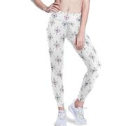 Yuiboo Pantalones de yoga con control de abdomen y corazón de damasco para mujer, pantalones de yoga recortados para mujer, Varios colores, Small