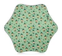 Yuiboo Paraguas dorado de Leprechaun para lluvia y resistente al viento con tira reflectante de viaje con mango de gancho de fácil agarre para niñas y niños