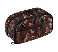 Yuiboo Rose Santa Muerte - Bolsa elástica para bolígrafos, portátil, gran capacidad, resistente al agua, suministros de vuelta a la escuela
