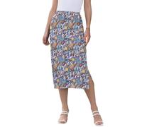 Yuiboo Space Astronaut & Rockets Odyssey - Falda midi de cintura alta para mujer, falda de playa con abertura para la playa, Varios colores, M