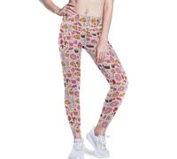 Yuiboo Sweet Treats - Pantalones de yoga de pierna recta para mujer, leggings sin costuras, Varios colores, X-Large