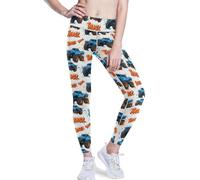 Yuiboo Trucks to Monsters - Pantalones de yoga sexuales azules para mujer, pantalones deportivos con control de abdomen, Varios colores, Medium