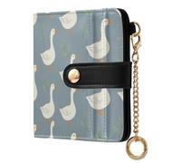 Yuiboo White Gooses Silhouette - Cartera plegable pequeña para mujer, compacta, con 7 ranuras para tarjetas, para viajes diarios, Gansos blancos Farm Bird, one size, Art Deco