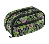 Yuiboo Wild Mint Lavender Bloom - Estuche para lápices con múltiples compartimentos, portátil, gran capacidad, resistente al agua para adolescentes y niños