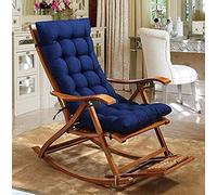 Yuing Cojines para silla mecedora antideslizantes con lazos de respaldo, cojines gruesos para tumbonas de jardín, portátil, acolchado, funda de asiento para viajes, vacaciones, 40 x 110 cm, color azul