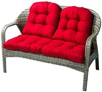 Yuing Juego de 3 cojines de 110 x 30 cm con 2 cojines de silla de 48 x 48 cm para jardín, banco de madera o columpio/tumbona