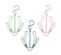 YUIP Estante para Zapatos a Prueba de Viento de 3 Piezas, Doble Gancho para Colgar Zapatos Cinturones y Corbatas Organizadores de Estante de Secado, Organizador de Estante Colgante Plegable