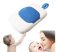 YUIP Estuche Para Toallitas Húmedas Portátil Para Pañuelos de Bebé,Dispensador de Toallitas de Bebé Portátil Para Toallitas Húmedas,Dispensador Accesorios Cochecito Niño Uso Exteriores (Blanco+Azul)
