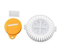 YUIP Máquina de Patatas Fritas,Máquina de Cortar Patatas,Microondas Oven Baked Patatas Chips Maker DIY Aceite Libre Low Calories Home Made Device Patatas Chips Juego de Herramientas,Amarillo + Blanco