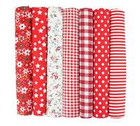 Yuiturt Juego de 7 telas de algodón de 50 x 50 cm, para patchwork, costura, acolchado y manualidades, varios patrones para proyectos de bricolaje