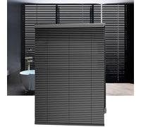 YUJIANHUAA Persianas Venecianas de Aluminio,Estor Que Filtran la luz con Lamas de 25mm,Persianas de Interior para Ventanas y Puertas,Negro,Personalizable (125cm x 200cm)