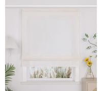 Yujiao Mao Estor semitransparente con cinta de velcro, moderno estor para ventana, de tela de alta calidad, opaco, para salón y dormitorio, 1 unidad, color beige, 140 x 140 cm (ancho x alto)