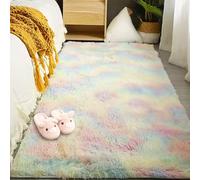 YUJINLIU Alfombra Dormitorio Matrimonio 210 x 330 cm con Base Antideslizante Alfombra Peluda de Pelo Largo Lavable hasta para Pasillo Larga Habitacion Comedor, Multicolor