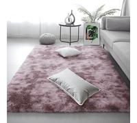 YUJINLIU Alfombra Habitacion 100 x 260 cm Tie Dye Alfombra Mullida de Pelo Largo Extragrande para Sala de Estar Dormitorio, Habitacion de Adolescente Niño y Niña, Rosa Púrpura