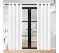 YUJINLIU Cortinas Opacas Dormitorio 1 Piezas 100 x 120 cm Poliéster, 100% Blackout con Ojales Cortinas Blackout Salon Modernas para Dormiotorio, Blanco