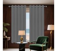 YUJINLIU Cortinas Poliéster 100 x 120 cm Anti Luz Cortina Aislantes Frio y Calor Cortinas Dormitorio Cortina Corta para Ventanas Dormitorio, Gris Oscuro