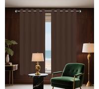 YUJINLIU Cortinas Poliéster 100 x 120 cm Anti Luz Cortina Aislantes Frio y Calor Cortinas Dormitorio Cortina Corta para Ventanas Dormitorio, marrón