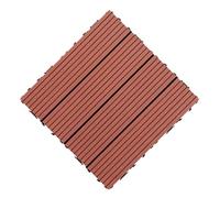 YUJOQUP Baldosas de Exterior de Madera Composite WPC, Suelo Jardin Exterior, Suelo Terraza Impermeables para Balcone, Piscina y Patio(Size:22pcs,Color:Rojo ladrillo a Rayas)