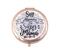 Yujuuu espejo de bolso personalizado con nombre o texto. Regalo Original. (la super mama ponle tu nombre)