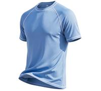 YuKaiChen Camiseta de manga corta para hombre con protección UV UPF 50+, de secado rápido, transpirable, para correr, fitness, natación, uso diario, Piedra Azul, M
