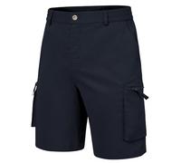 YuKaiChen Pantalones cortos de combate para hombre, de sarga, casuales, con múltiples bolsillos y cremallera, azul marino, 48
