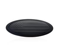 Yukauto Emblema de 4.5 pulgadas para parrilla delantera y trasera para Ford, insignia de bandera estadounidense compatible con Fiesta Focus EcoSport (negro)