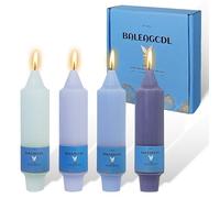 YUKCAXDLS Velas cónicas pequeñas - Vela cónica corta de 5 pulgadas, candelabros de colores, 4 palitos de vela, velas cónicas para decoración del hogar, iglesias, fiestas (azul degradado)