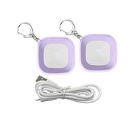 YUKERMARB Alarma de Seguridad Personal, Paquete de 2, Llavero de Alarma de Emergencia ABS Recargable de 130 DB con 3 Luces Estroboscópicas LED y Bloqueo de Viaje para Mujeres, Niños, Correr, (Purple)