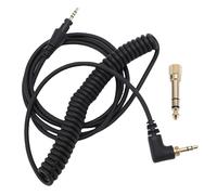 YUKERMARB Cable para Auriculares DJ, Cobre Libre de Oxígeno OFC, Cable de Resorte Retráctil, Enchufe de Bloqueo, 3,5 Mm con Adaptador 6,35 mm, para HDJ-CUE1BT HDJ-X5 -X7 -S7