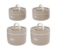 YUKERMARB Conjunto de Contenedor de Almuerzo Aislado, Caja Térmica Redonda a Prueba de Fugas de Acero Inoxidable 304 con Tapa y Bolsa (4 cajas)