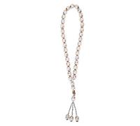 YUKERMARB Cuentas de Oración Musulmana, Resina Redonda, Unisex, Adoración Islámica, Oración, Escritura, Rosario Dorado, Cuentas de 13,8 Pulgadas de Longitud (WHITE)