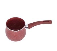 YUKERMARB Olla Calentadora de café, Mini Cacerola para Leche con Revestimiento Antiadherente, Ergonómico para Calentar Leche y Salsas, Aluminio de 3,9 Pulgadas para Uso Doméstico (rojo)