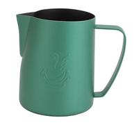 YUKERMARB Pitcher para Espumar Leche 480ml, Taza de Crema de Café de Acero Inoxidable para Arte Latte con Pico Afilado y Diseño de Cisne para Cafetería o Cocina (verde mate)