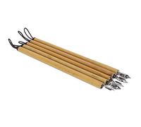YUKERMARB Set de Pluma de Bambú para Caligrafía, Dibujo y Pintura, Kit de Suministros Escolares y Educativos en Caja de Regalo para Artistas Profesores (Juego de plumillas n° 1-5)