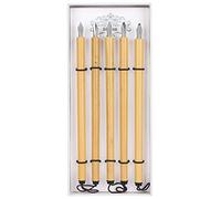 YUKERMARB Set de Pluma de Bambú para Caligrafía, Dibujo y Pintura, Kit de Suministros Escolares y Educativos en Caja de Regalo para Artistas Profesores (Juego de puntas biseladas)