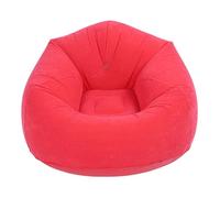 YUKERMARB Sillón Inflable, Portátil de PVC Flocado de Primera Calidad, sofá Inflable, Duradero, Cómodo y Ligero, para Sala de Estar, Dormitorio (Rojo)