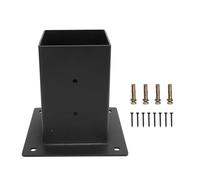 YUKERMARB Soporte para Cenador, Totalmente Soldado, Acero Galvanizado Negro con Recubrimiento en Polvo, Soporte para Poste de Pérgola, para Estructuras de Madera para Exteriores (Derecho)