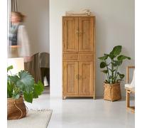 Yuki - Armario de pino macizo reciclado natural H 150 x B 60 x T 35 cm