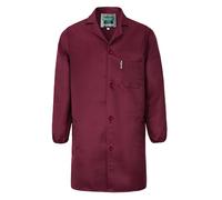 Yukirtiq Bata de Laboratorio para Hombre Mujer Chaqueta de Trabajo Uniformes Bata Sanitarios Ropa de Trabajo Bata Laboratorio Médica de Ciencia Enfermera, Rojo, L