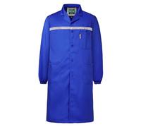 Yukirtiq Batas de Laboratorio Hombre Manga Larga Camisas para Trabajos Taller Chaqueta de Trabajo de Botones Almacén Ropa de Trabajo, Azul, M