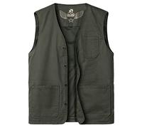 Yukirtiq Chaleco de Pesca Hombres Chaleco Aire Libre Transpirable Casual con Bolsillo Múltiple Cámping Pescar Chaleco de Fotografía Casual Desgastar
